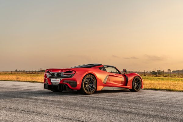 stunning red 2023 Hennessey Venom F5 for sale and sold by Sandbox Motors