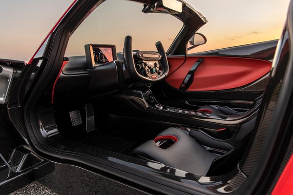 stunning red 2023 Hennessey Venom F5 for sale and sold by Sandbox Motors