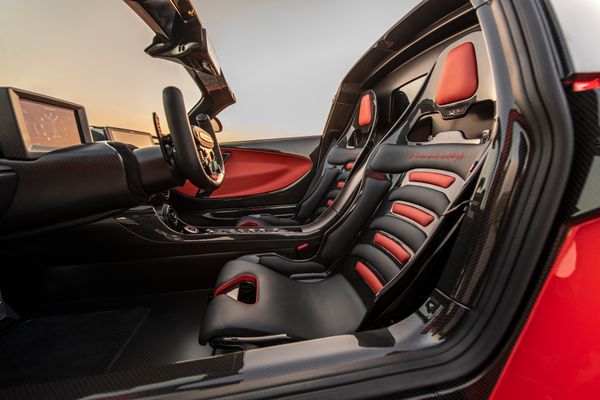 stunning red 2023 Hennessey Venom F5 for sale and sold by Sandbox Motors