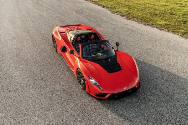 stunning red 2023 Hennessey Venom F5 for sale and sold by Sandbox Motors