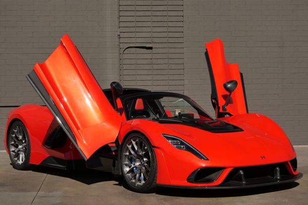 stunning red 2023 Hennessey Venom F5 for sale and sold by Sandbox Motors