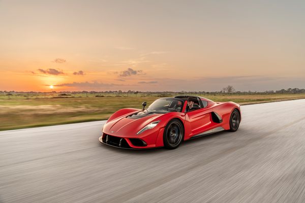 stunning red 2023 Hennessey Venom F5 for sale and sold by Sandbox Motors