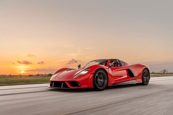 stunning red 2023 Hennessey Venom F5 for sale and sold by Sandbox Motors