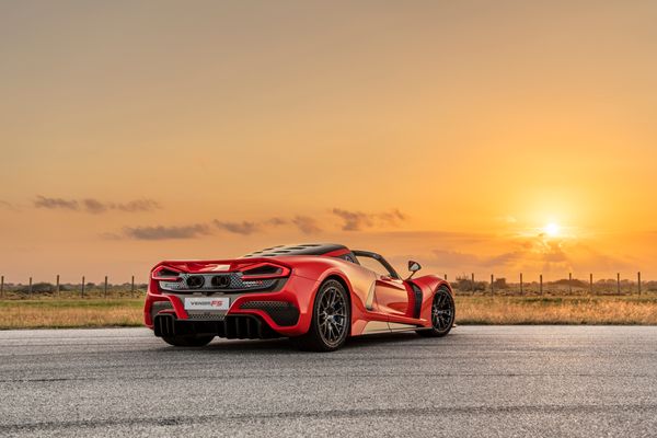 stunning red 2023 Hennessey Venom F5 for sale and sold by Sandbox Motors