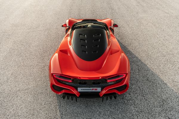 stunning red 2023 Hennessey Venom F5 for sale and sold by Sandbox Motors