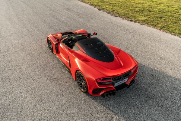 stunning red 2023 Hennessey Venom F5 for sale and sold by Sandbox Motors