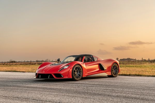 stunning red 2023 Hennessey Venom F5 for sale and sold by Sandbox Motors