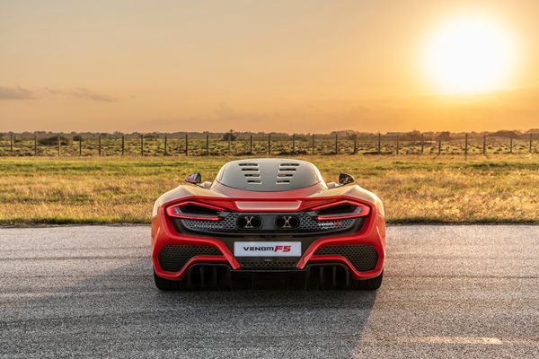 stunning red 2023 Hennessey Venom F5 for sale and sold by Sandbox Motors