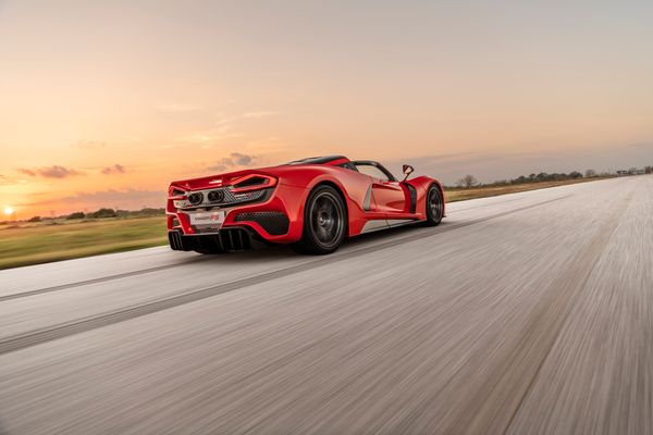 stunning red 2023 Hennessey Venom F5 for sale and sold by Sandbox Motors