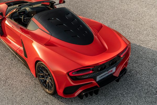 stunning red 2023 Hennessey Venom F5 for sale and sold by Sandbox Motors