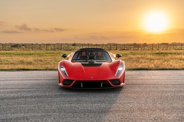 stunning red 2023 Hennessey Venom F5 for sale and sold by Sandbox Motors