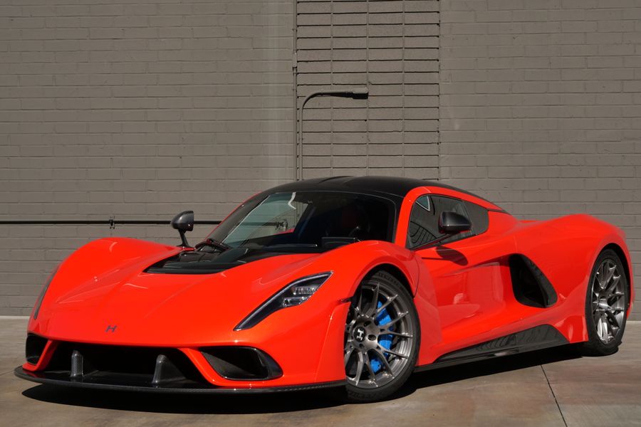 stunning red 2023 Hennessey Venom F5 for sale and sold by Sandbox Motors