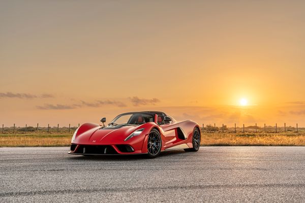 stunning red 2023 Hennessey Venom F5 for sale and sold by Sandbox Motors