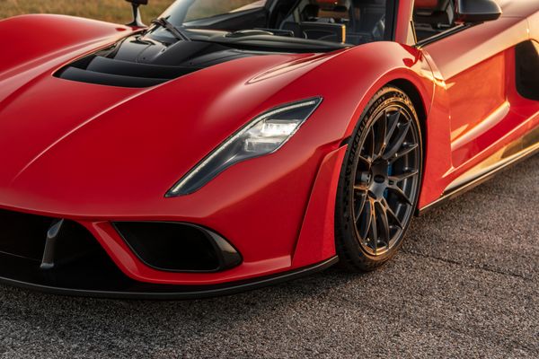 stunning red 2023 Hennessey Venom F5 for sale and sold by Sandbox Motors