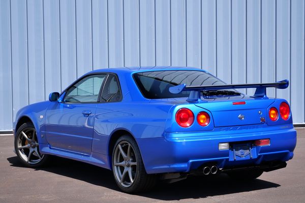 blue 2001 Nissan Skyline GT-R R34 V-spec 2 for sale by Sandbox Motors