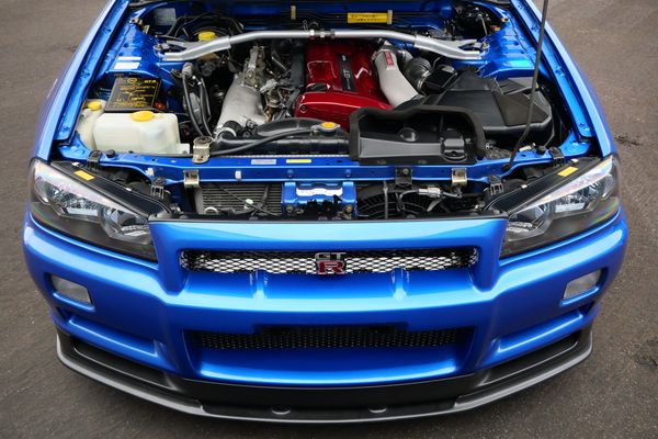 blue 2001 Nissan Skyline GT-R R34 V-spec 2 for sale by Sandbox Motors