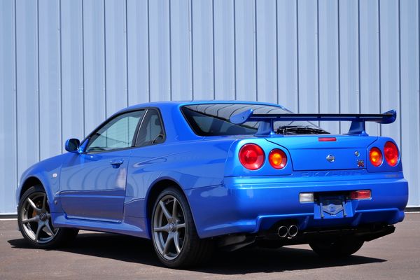 blue 2001 Nissan Skyline GT-R R34 V-spec 2 for sale by Sandbox Motors