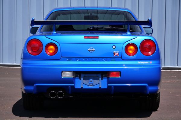 blue 2001 Nissan Skyline GT-R R34 V-spec 2 for sale by Sandbox Motors