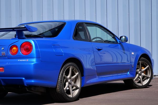 blue 2001 Nissan Skyline GT-R R34 V-spec 2 for sale by Sandbox Motors