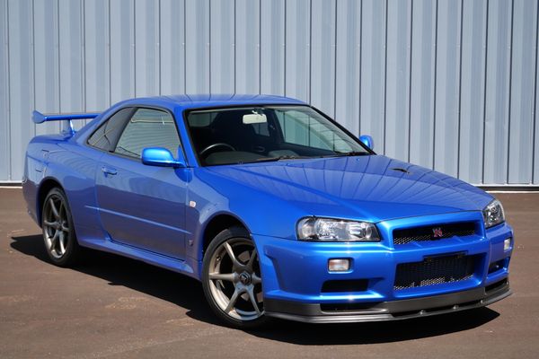 blue 2001 Nissan Skyline GT-R R34 V-spec 2 for sale by Sandbox Motors