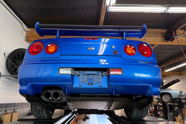 blue 2001 Nissan Skyline GT-R R34 V-spec 2 for sale by Sandbox Motors