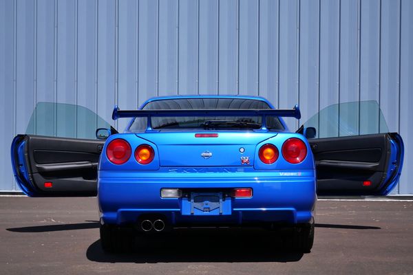 blue 2001 Nissan Skyline GT-R R34 V-spec 2 for sale by Sandbox Motors