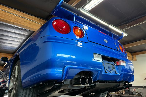 blue 2001 Nissan Skyline GT-R R34 V-spec 2 for sale by Sandbox Motors