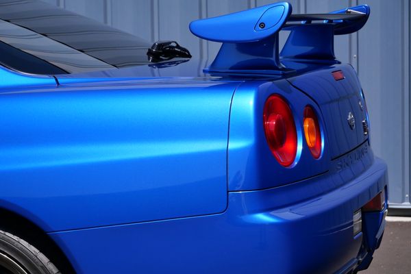 blue 2001 Nissan Skyline GT-R R34 V-spec 2 for sale by Sandbox Motors
