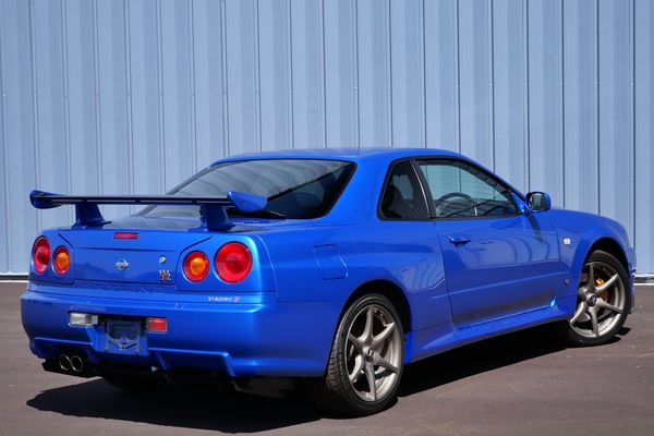 blue 2001 Nissan Skyline GT-R R34 V-spec 2 for sale by Sandbox Motors