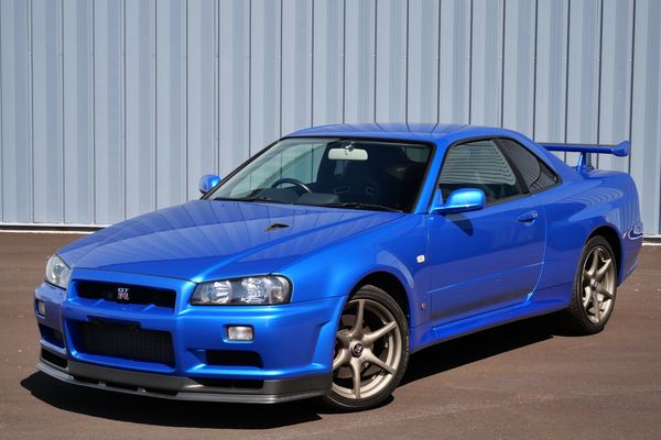 blue 2001 Nissan Skyline GT-R R34 V-spec 2 for sale by Sandbox Motors