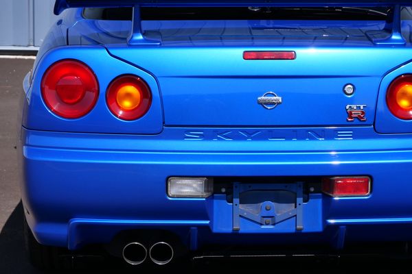 blue 2001 Nissan Skyline GT-R R34 V-spec 2 for sale by Sandbox Motors
