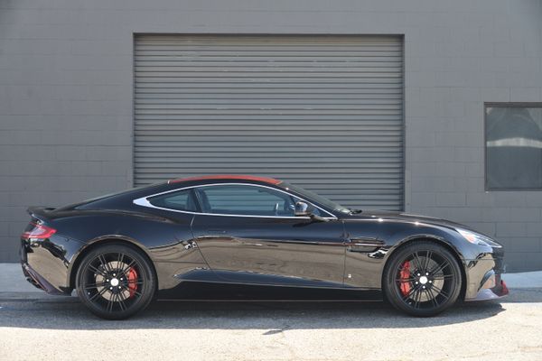 Black and red 2015 Aston Martin Vanquish Q Collection for sale by Sandbox Motors.